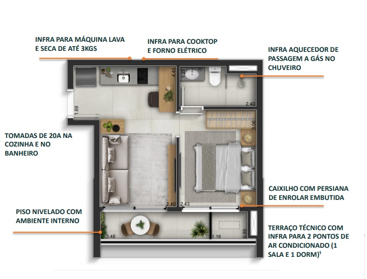 Kitnet e Studio à venda com 1 quarto, 25m² - Foto 9