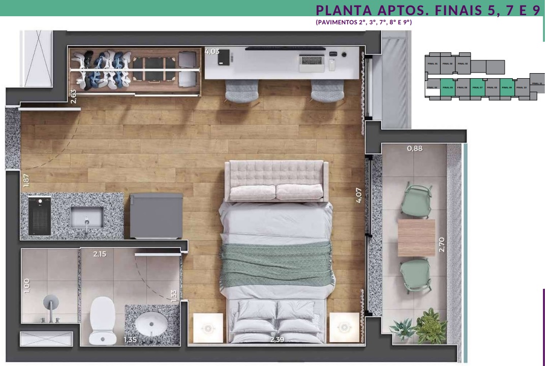 Kitnet-Studio, 25 m² - Foto 15