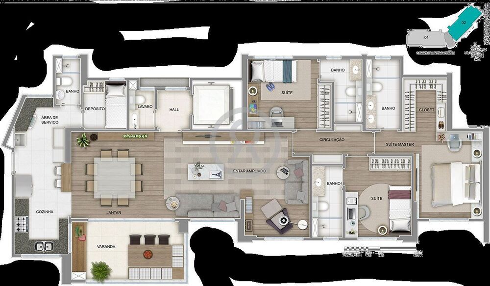Apartamento para alugar com 4 quartos, 141m² - Foto 12