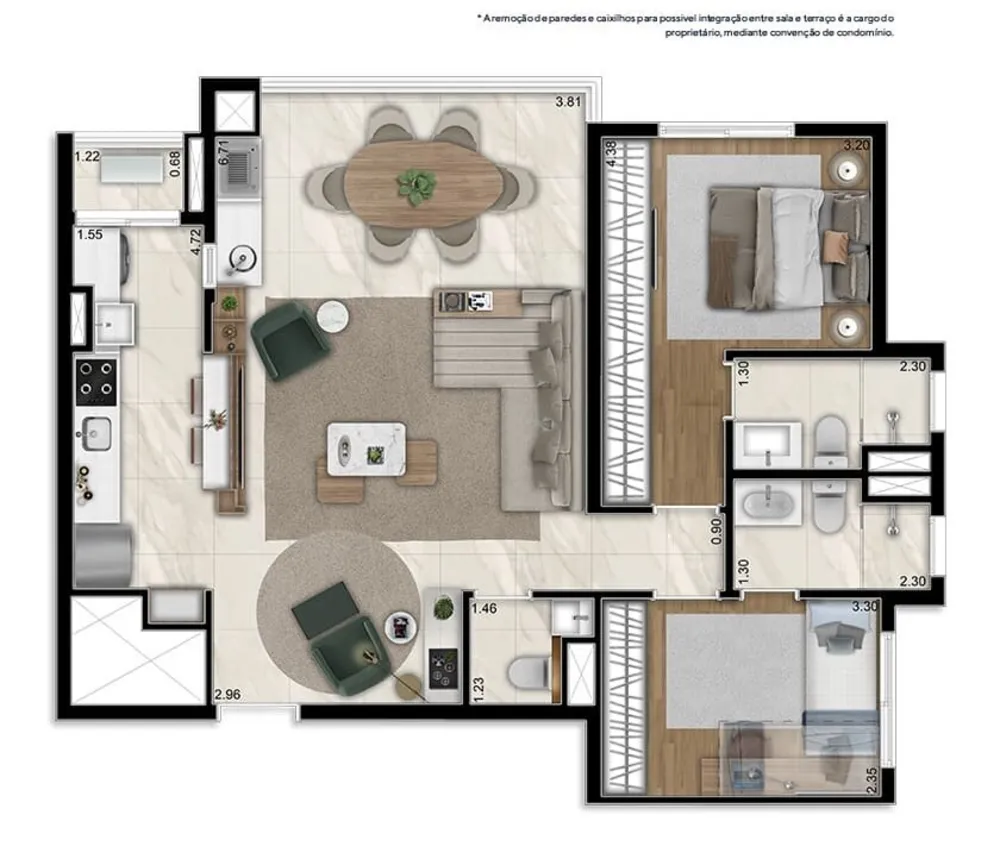 Apartamento, 2 quartos, 65 m² - Foto 1