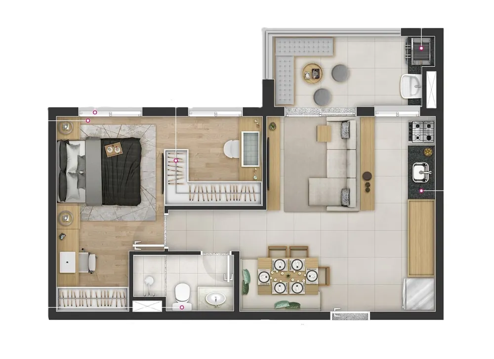 Apartamento, 1 quarto, 49 m² - Foto 2