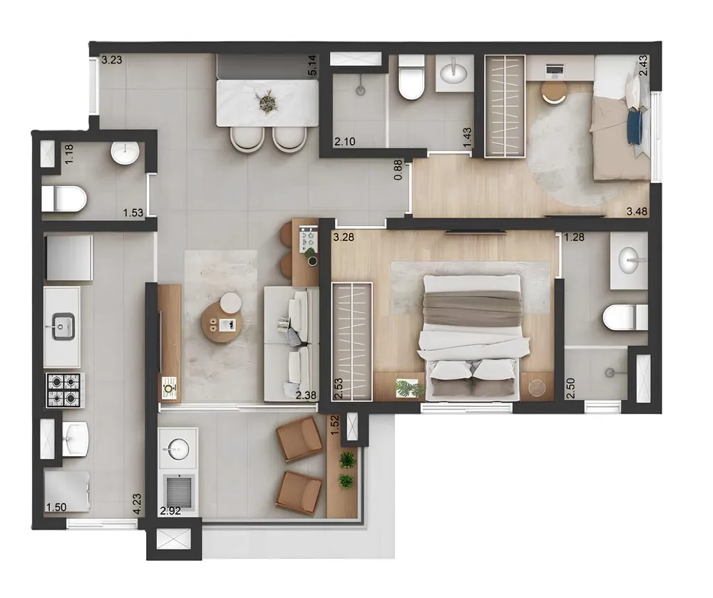 Apartamento, 2 quartos, 41 m² - Foto 1