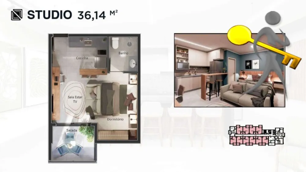 Apartamento, 1 quarto, 50 m² - Foto 7