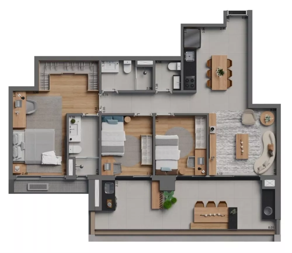 Cobertura, 3 quartos, 201 m² - Foto 11