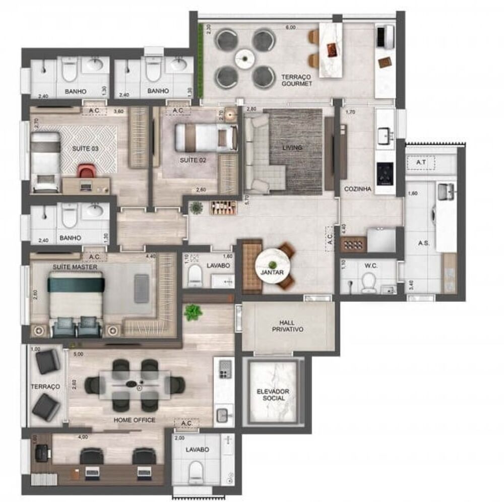 Apartamento à venda com 3 quartos, 138m² - Foto 7