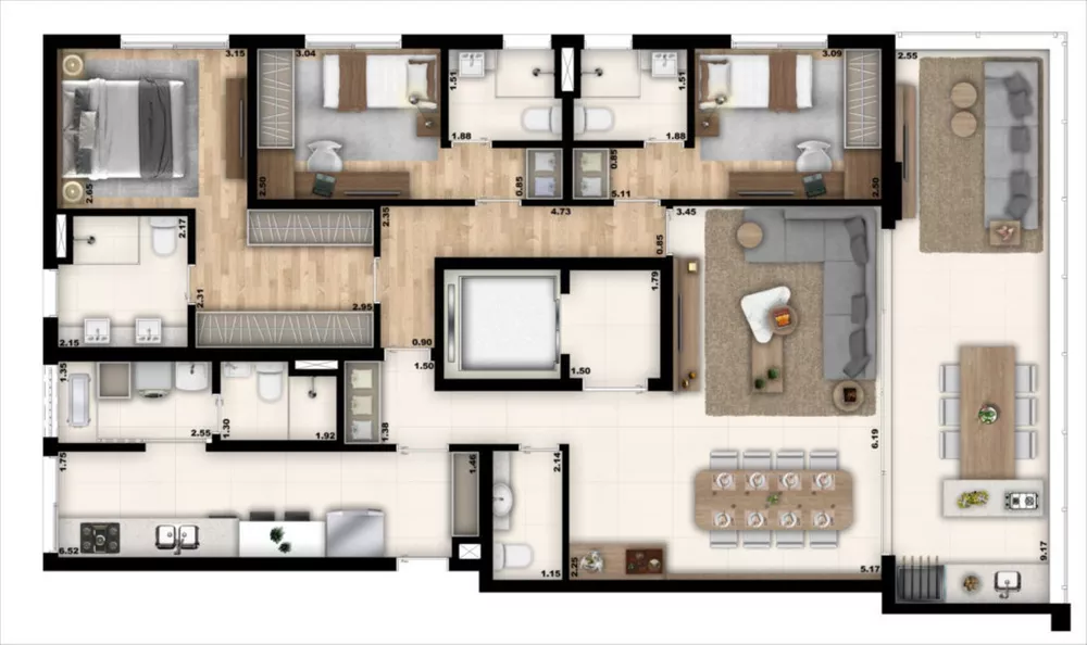 Apartamento à venda com 3 quartos, 151m² - Foto 14