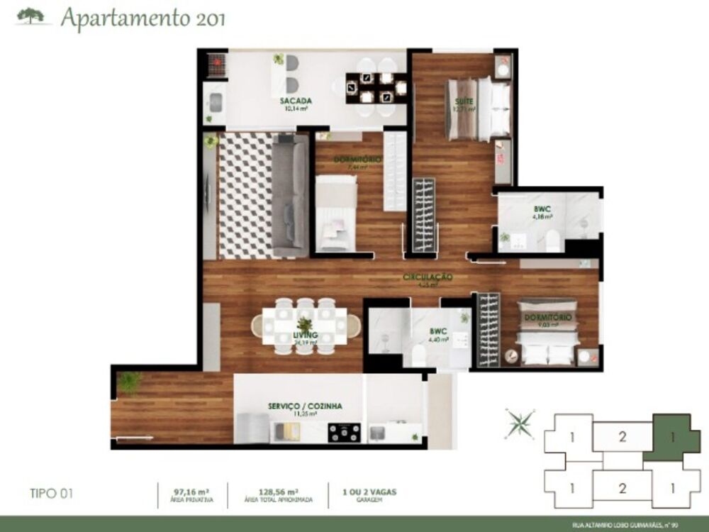 Apartamento, 2 quartos, 88 m² - Foto 1