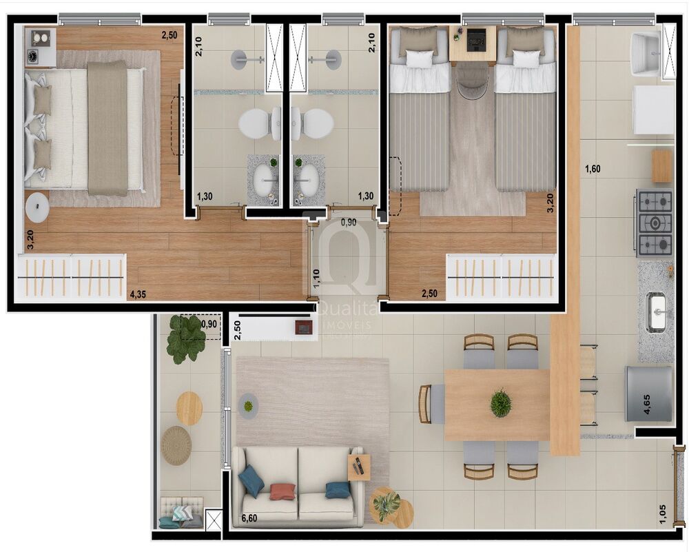 Apartamento à venda com 2 quartos, 55m² - Foto 5