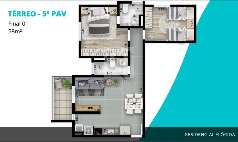 Apartamento à venda com 2 quartos, 53m² - Foto 9