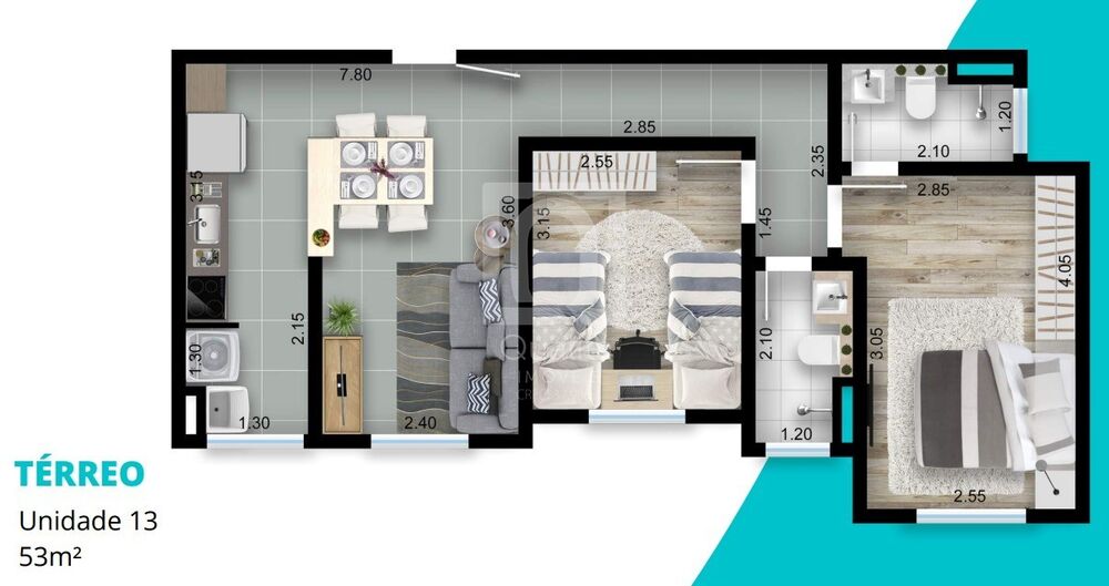 Apartamento à venda com 2 quartos, 53m² - Foto 11