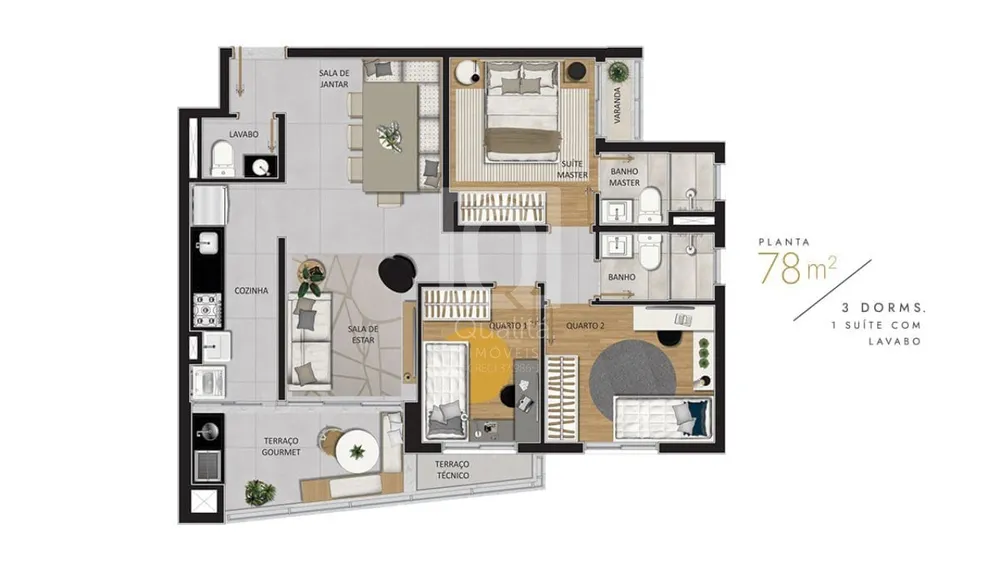 Apartamento, 2 quartos, 64 m² - Foto 3