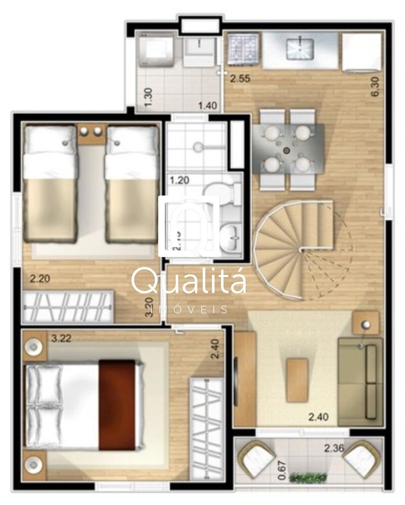 Cobertura, 2 quartos, 51 m² - Foto 9