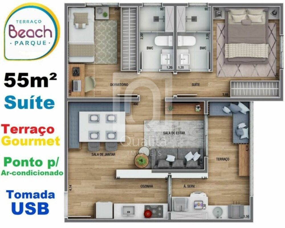 Apartamento, 2 quartos, 55 m² - Foto 12