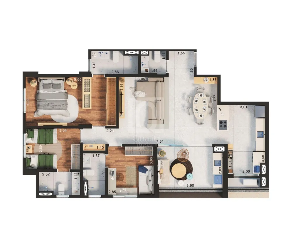 Apartamento, 3 quartos, 115 m² - Foto 1