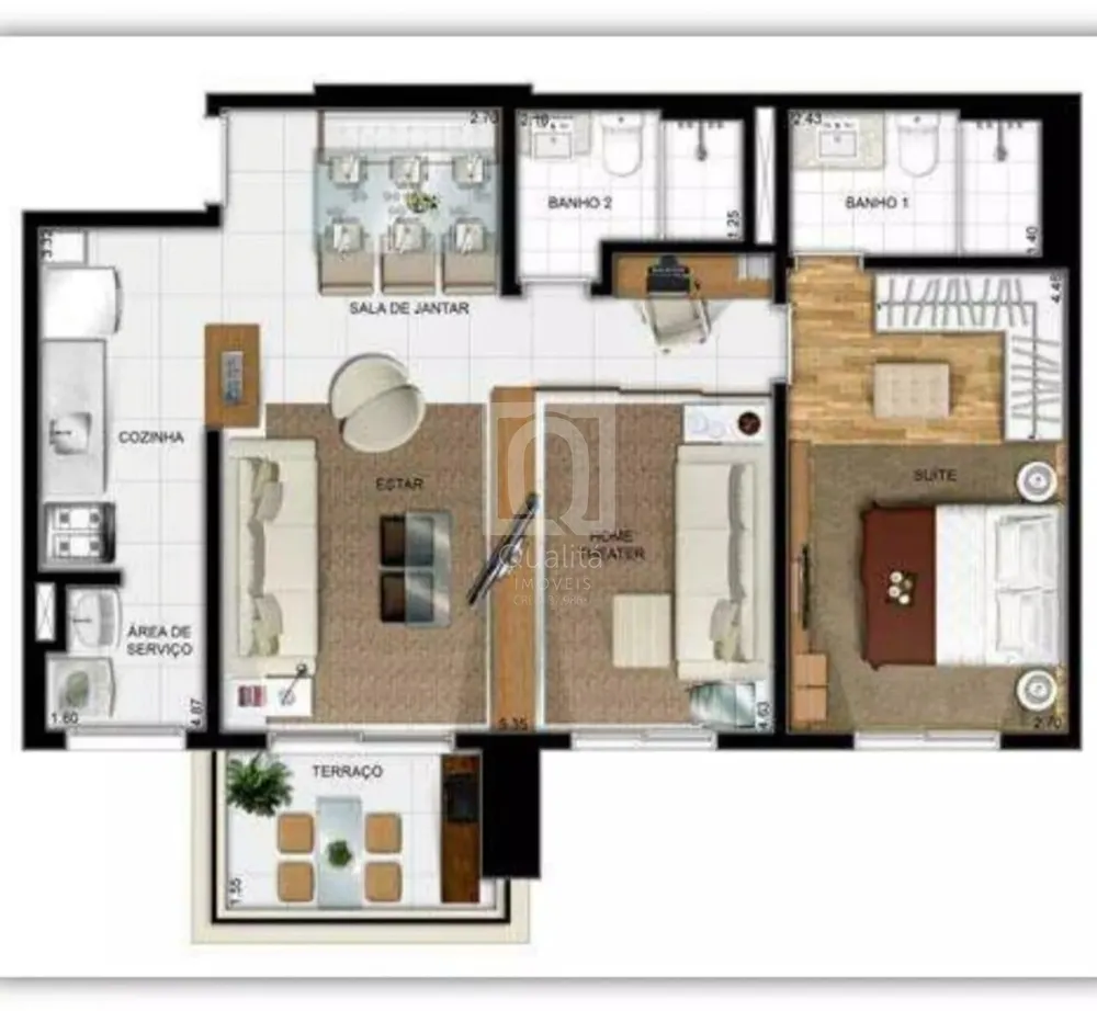 Apartamento, 2 quartos, 68 m² - Foto 4