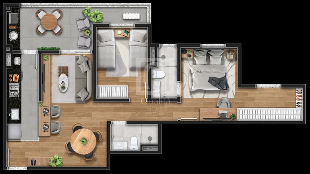 Apartamento, 2 quartos, 73 m² - Foto 2