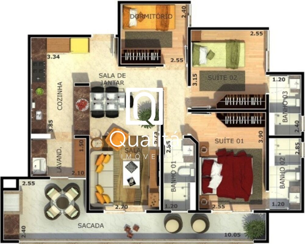 Apartamento à venda com 2 quartos, 69m² - Foto 4