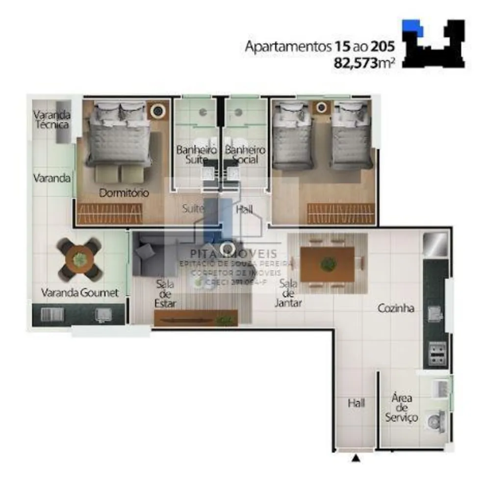 Apartamento, 2 quartos, 82 m² - Foto 1