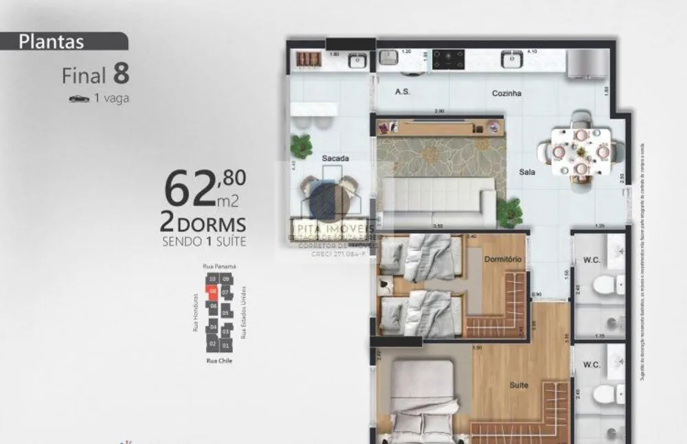 Apartamento, 1 quarto, 59 m² - Foto 9