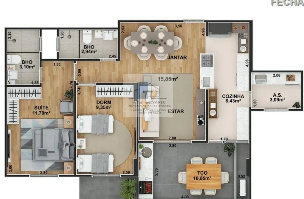 Apartamento, 2 quartos, 80 m² - Foto 3
