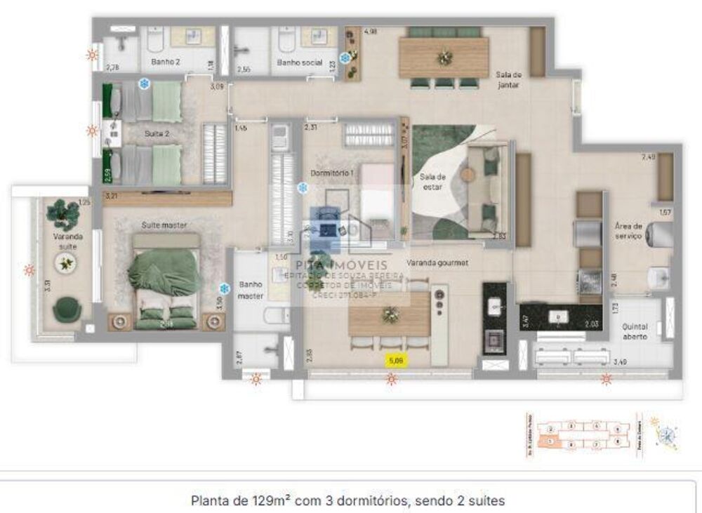 Apartamento à venda com 3 quartos, 123m² - Foto 12
