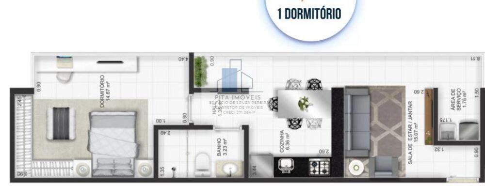 Apartamento, 1 quarto, 46 m² - Foto 23