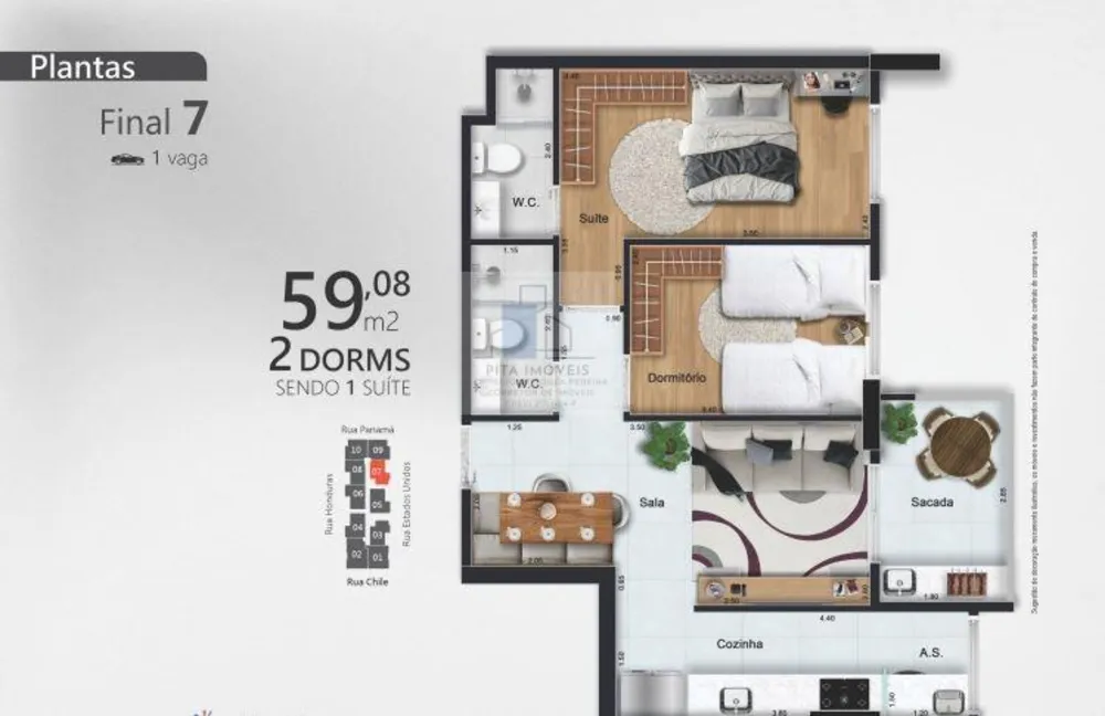 Apartamento, 2 quartos, 59 m² - Foto 7