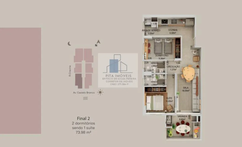 Apartamento, 2 quartos, 69 m² - Foto 8