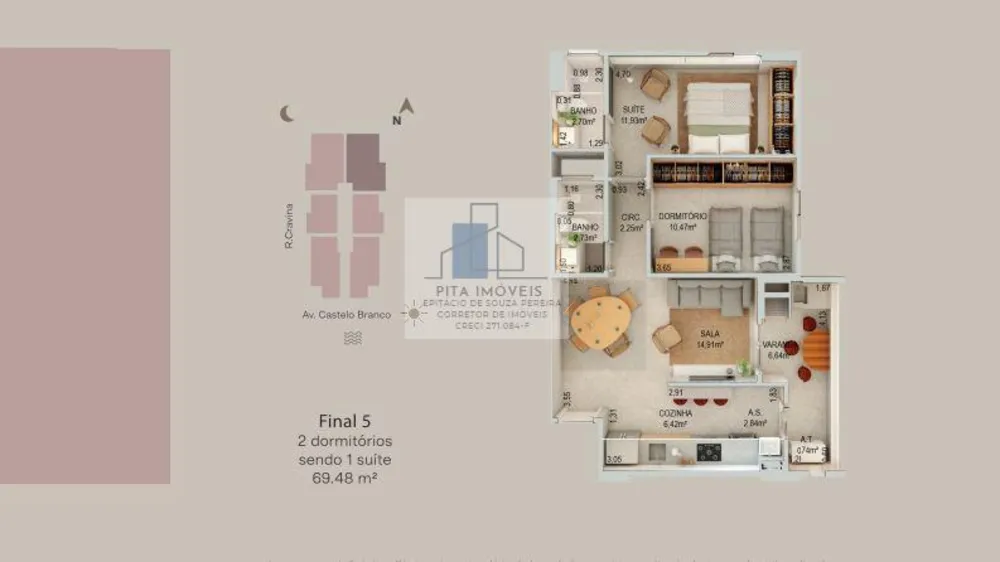 Apartamento, 2 quartos, 69 m² - Foto 6