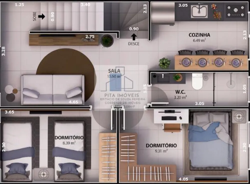 Sobrado, 2 quartos, 44 m² - Foto 3