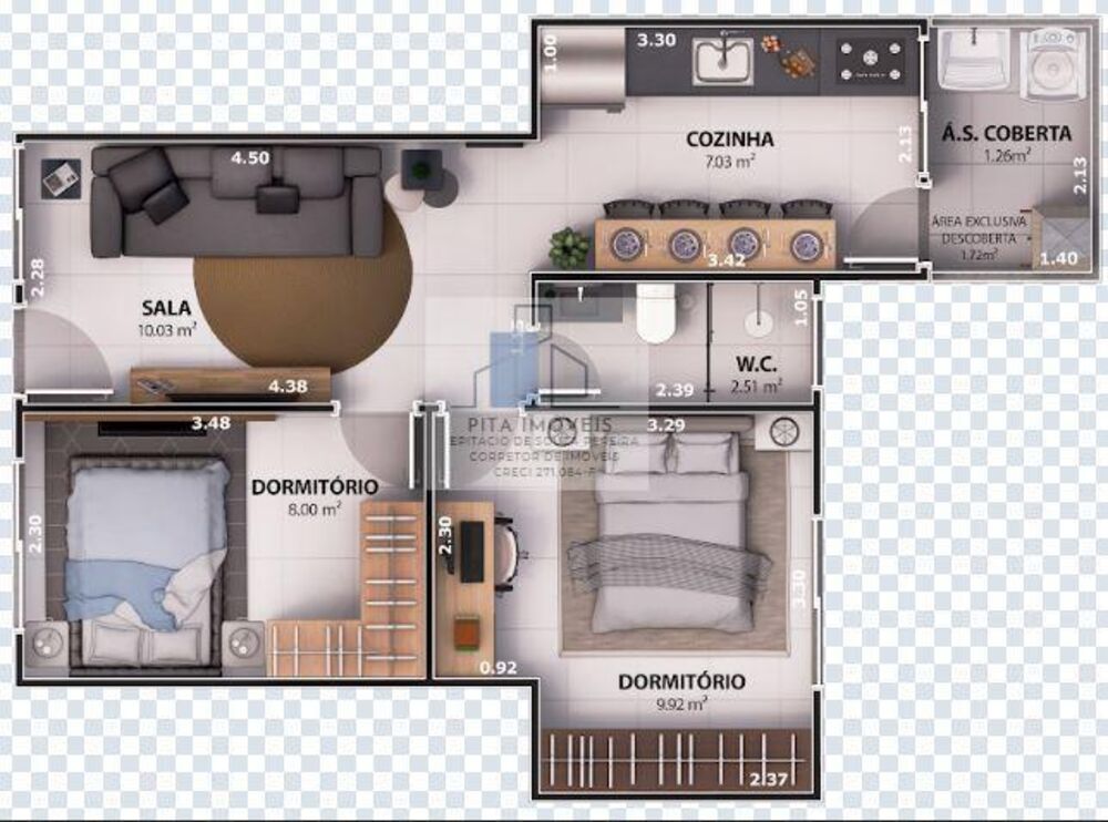 Sobrado, 2 quartos, 44 m² - Foto 12