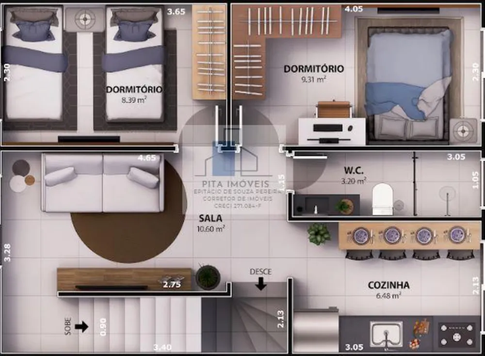 Sobrado, 2 quartos, 44 m² - Foto 5