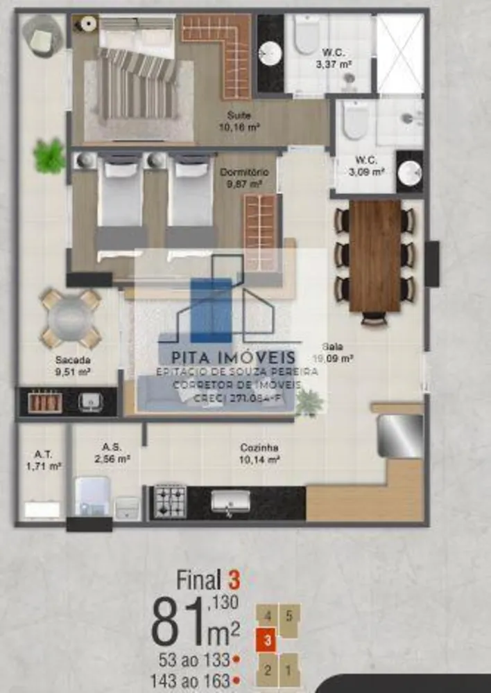 Apartamento, 2 quartos, 81 m² - Foto 3