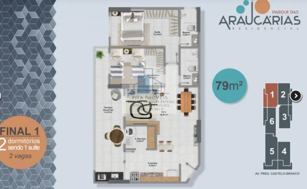 Apartamento, 2 quartos, 71 m² - Foto 1