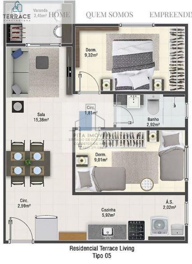 Apartamento, 2 quartos, 55 m² - Foto 15