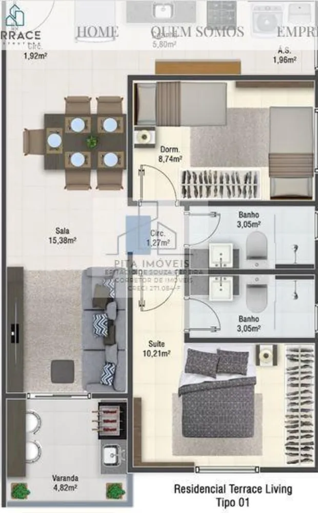 Apartamento, 2 quartos, 55 m² - Foto 13