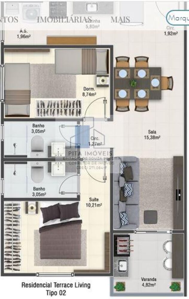 Apartamento, 2 quartos, 55 m² - Foto 12