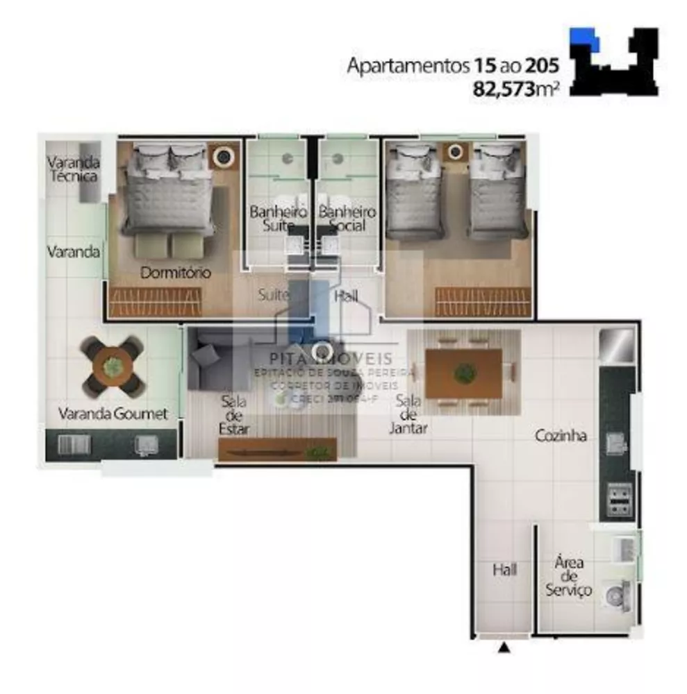 Apartamento, 2 quartos, 82 m² - Foto 2