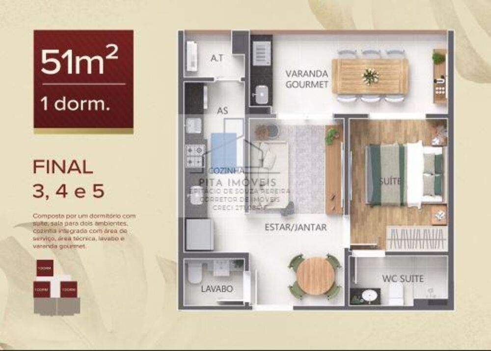 Apartamento, 1 quarto, 51 m² - Foto 16