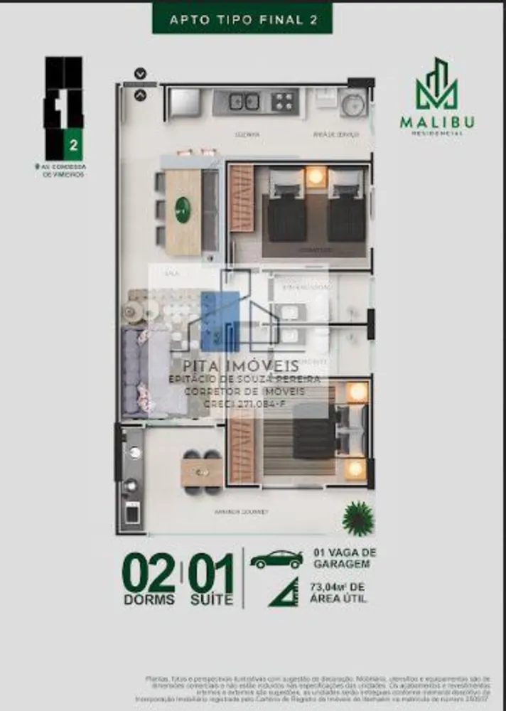 Apartamento, 2 quartos, 73 m² - Foto 8