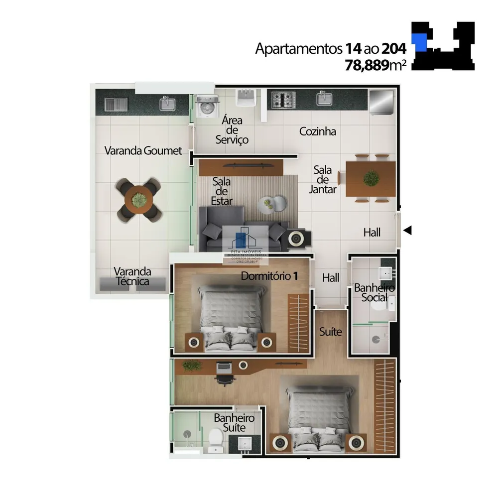 Apartamento, 2 quartos, 82 m² - Foto 12