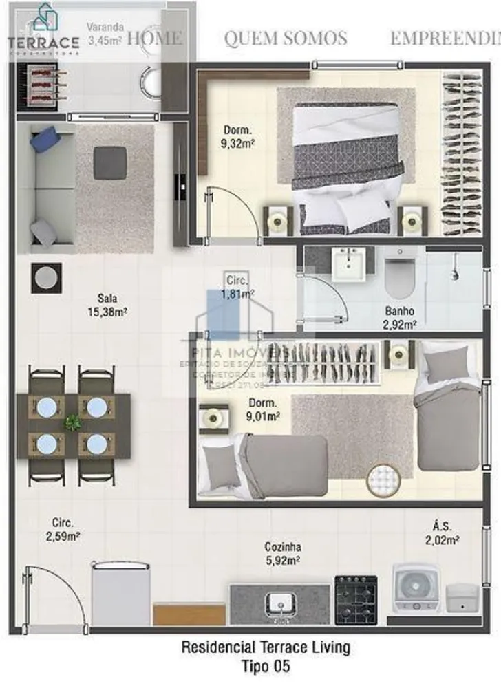 Apartamento, 2 quartos, 55 m² - Foto 13