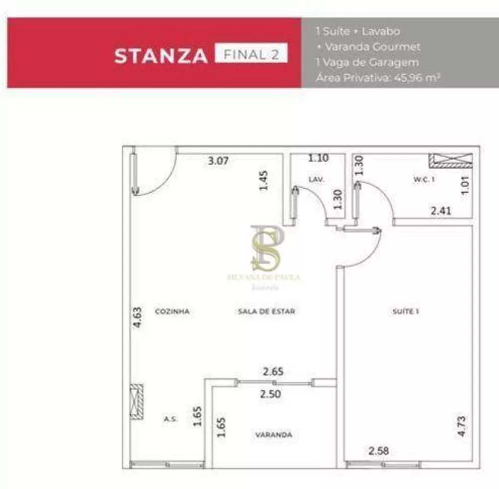 Apartamento, 1 quarto, 45 m² - Foto 2