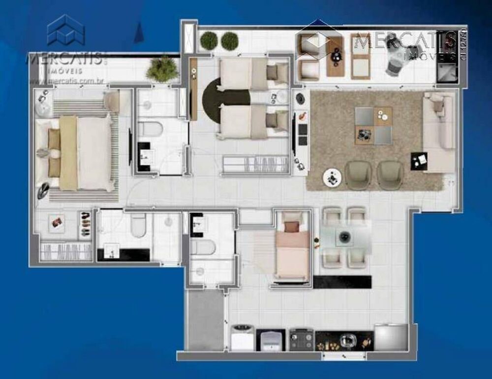 Apartamento à venda com 2 quartos, 89m² - Foto 1