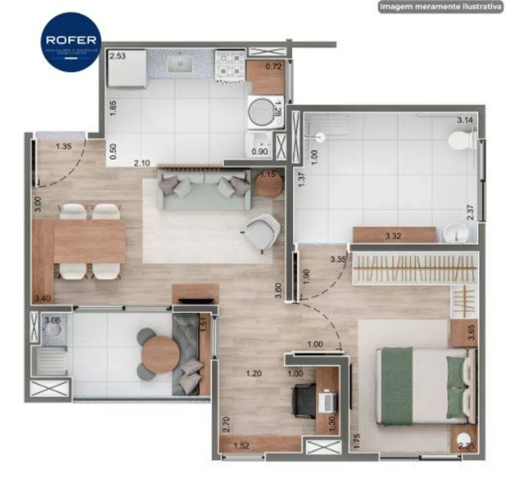 Apartamento, 1 quarto, 53 m² - Foto 1