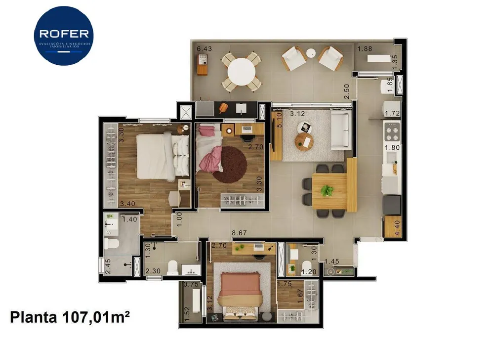 Apartamento, 3 quartos, 103 m² - Foto 11
