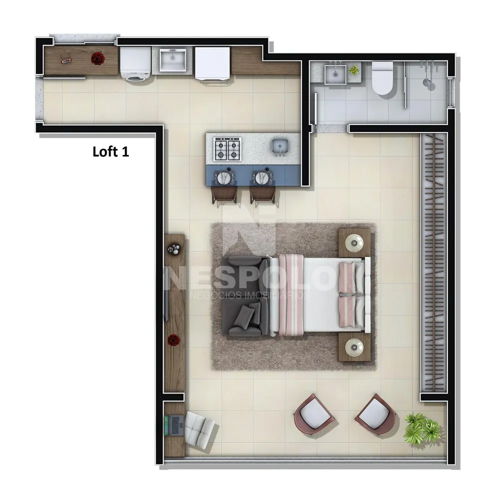 Apartamento, 1 quarto, 43 m² - Foto 2
