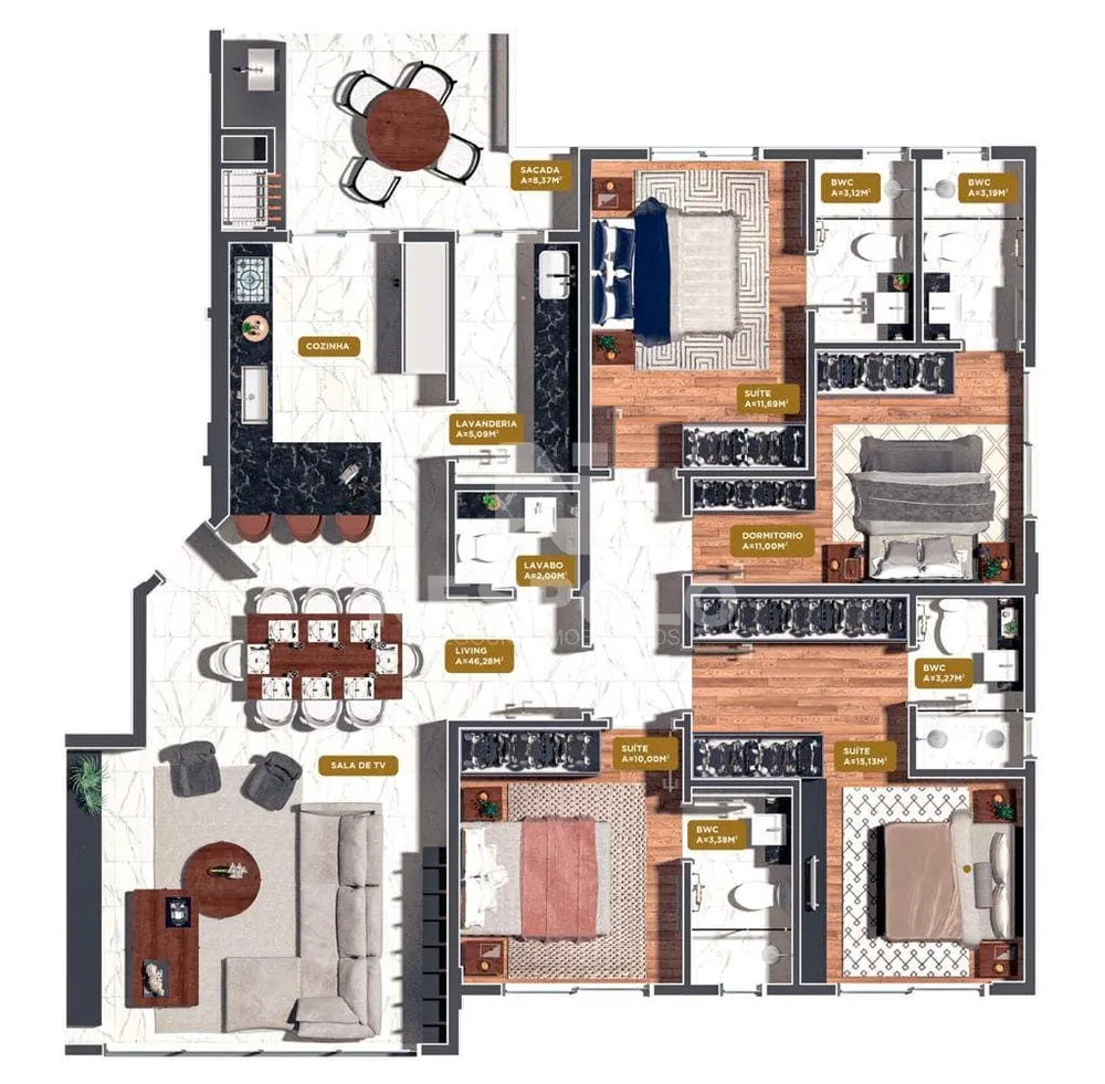 Apartamento, 3 quartos, 132 m² - Foto 7