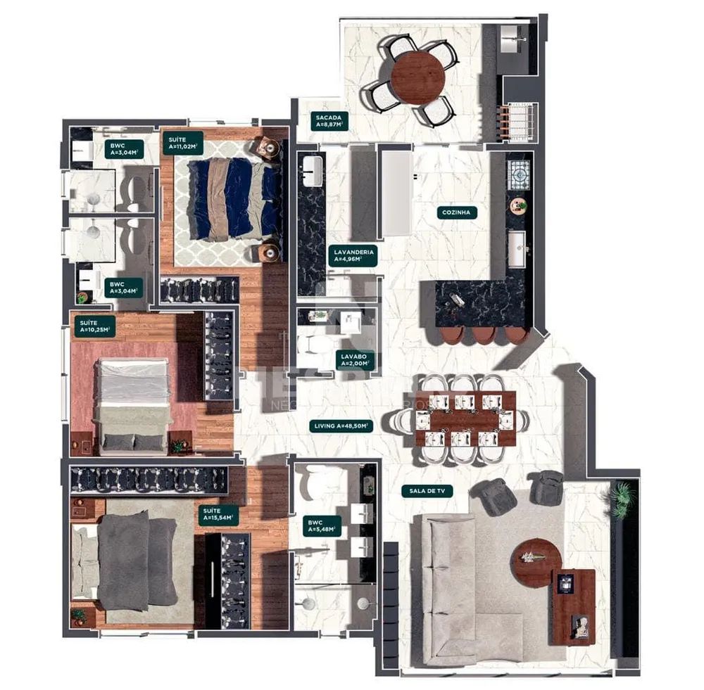 Apartamento, 3 quartos, 132 m² - Foto 3