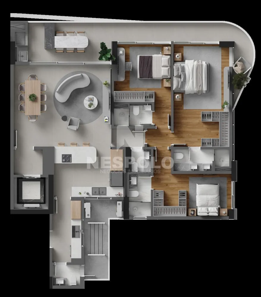 Apartamento, 3 quartos, 168 m² - Foto 1